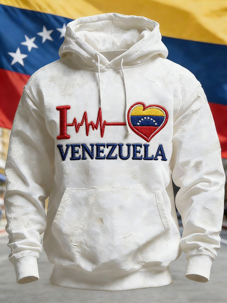 Unisex Venezuelan Colorful Slogan Hooded Sweatshirt artswardrobe