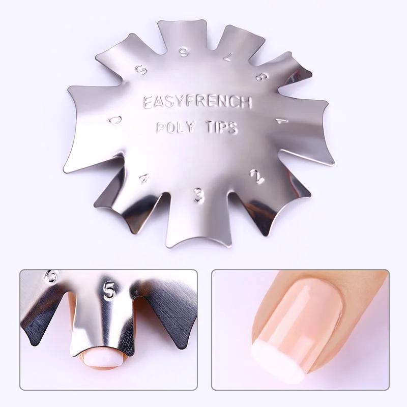 French Smile Cut V Line almond shape Tips  Edge Trimmer Nail Cutter Acrylic White French Mold Manicure Nails  Art Tools-Nail Inspo
