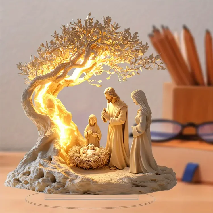 Klassische Krippen-Tischdekoration – inspiriert von der Populärkultur, vielseitige Wohnstatue für Familie, Büroschreibtisch, Ladentheke, Feiertagsdekoration, ideales Geschenk für Zuhause und Freunde