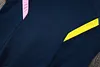 Joyfball 2024/2025 Kids Size Juventus Long Zipped Jacket Royal Blue Football Jersey （Vintage style）