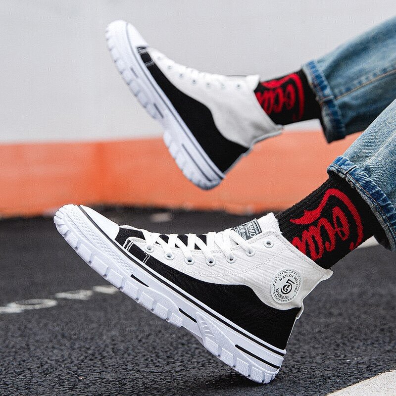 Men Canvas Shoes Men Fashion Summer Casual Sneakers Student Casual Shoes High Top Man Vulcanize Shoes 2021 Off White Shoes