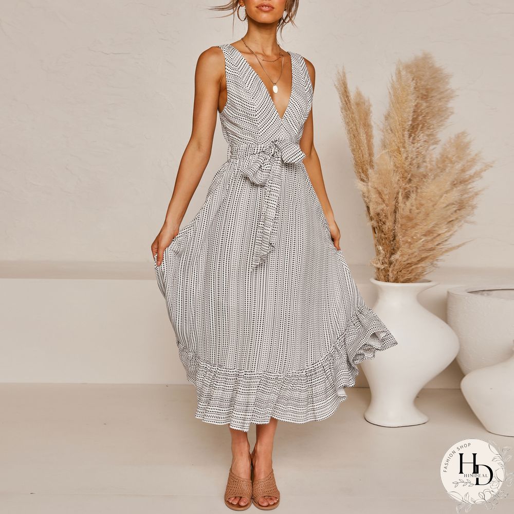 Sleek Sleeveless Overlap Dress