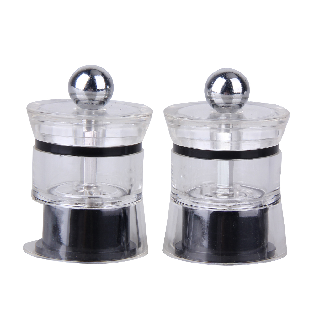 

2pcs Mini Acrylic Manual Grinding Device Salt Pepper Mill Grinder Kitchen, 501 Original
