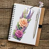 3Pcs Special Shape Rose Bouquet Diamond Painting Bookmark for Book Lovers