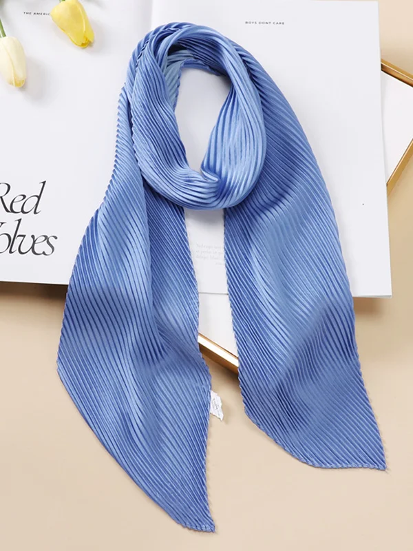 Casual Pleated Solid Color Shawl&Scarf