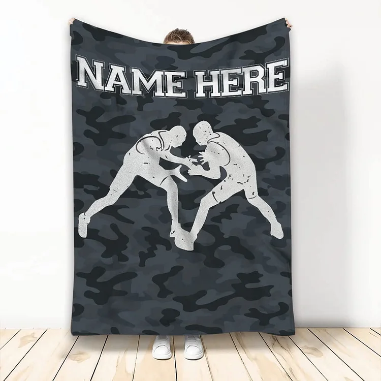 Personalized Wrestling Blanket  WB06[personalized name blankets][custom name blankets]