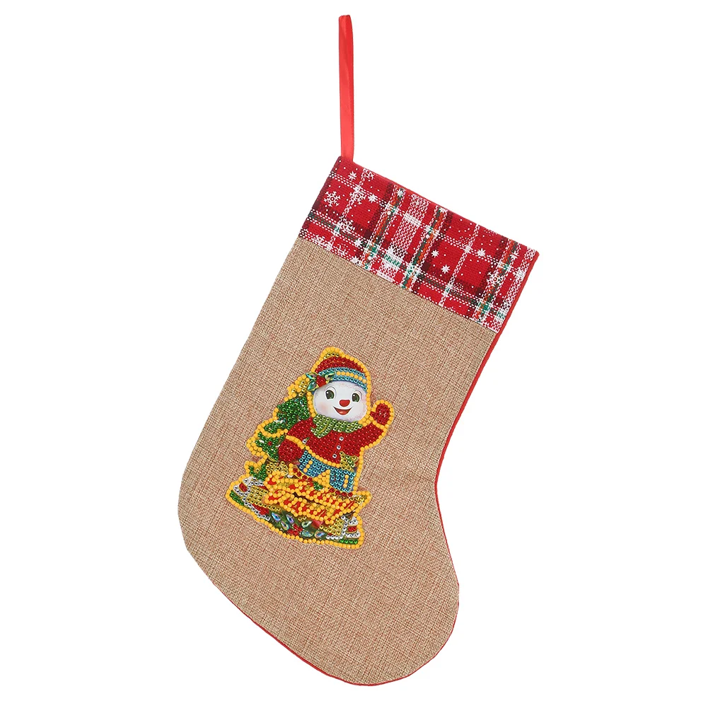 DIY Diamond Painting Luminous Christmas Socks - Santa&Snowman
