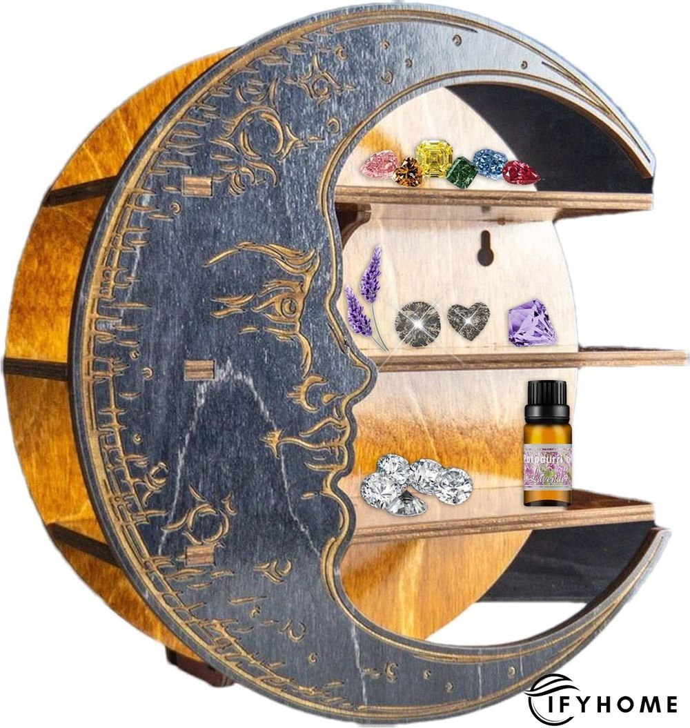 Moon Shelf - Wooden Floating Moon Shelf | IFYHOME