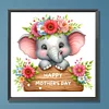 Diamond Painting-DIY Full Round Drill Elephant Mothers Day Slogan