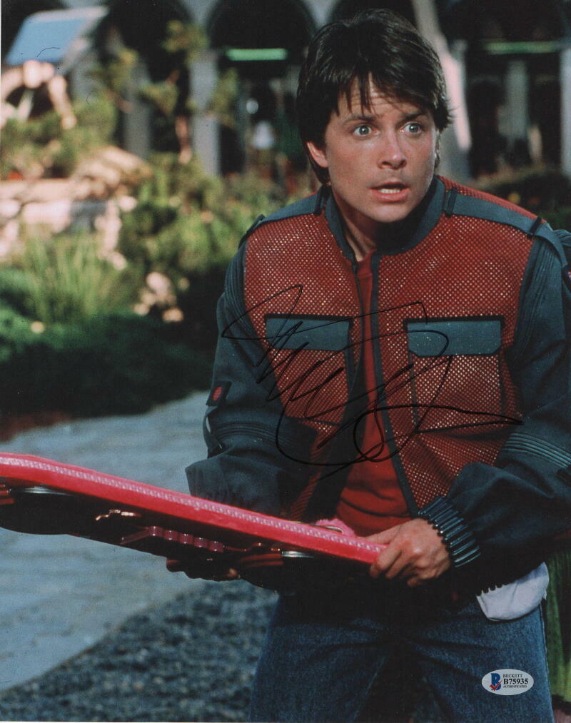 MICHAEL J FOX SIGNED AUTOGRAPH 11x14 Photo Poster painting - MARTY BACK TO THE FUTURE KK BECKETT