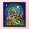 >SALE<Full Embroidery Eco-cotton Thread 14CT Printed Animal World Cross Stitch 34x39cm