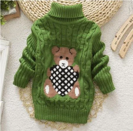 Autumn and winter boys and girls clothes set children plus fleece suit casual warm thick cartoon bear clothing sportswear
