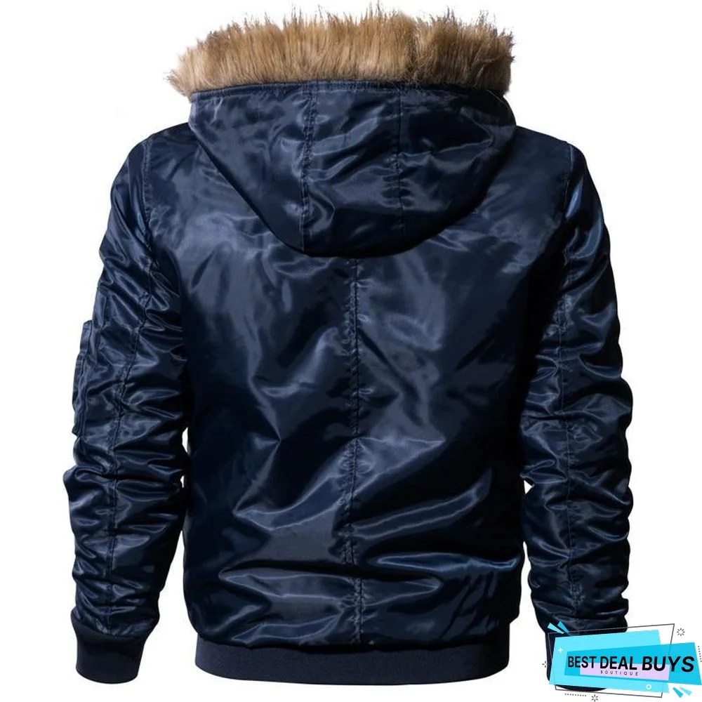 Men's Bomber Pilot Jacket Winter Parkas Army Military Motorcycle Jacket Cargo Outerwear Air Force Army Tactical Coats