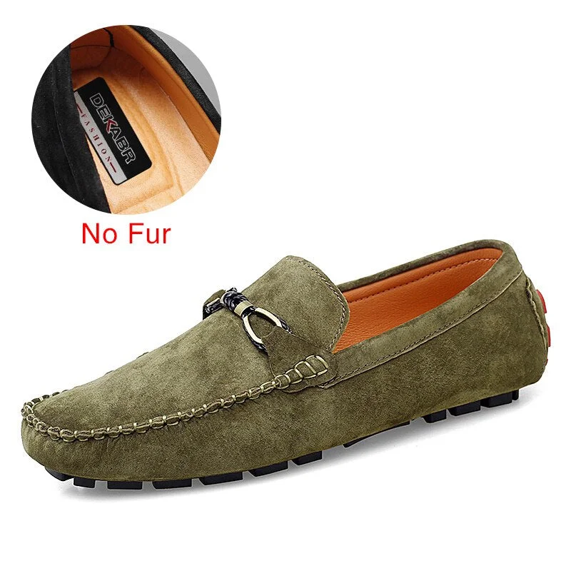 DEKABR Men Casual Shoes Fashion Male Shoes Cow Suede Leather Men Loafers leisure Moccasins Slip On Men's Driving Shoes Size 47