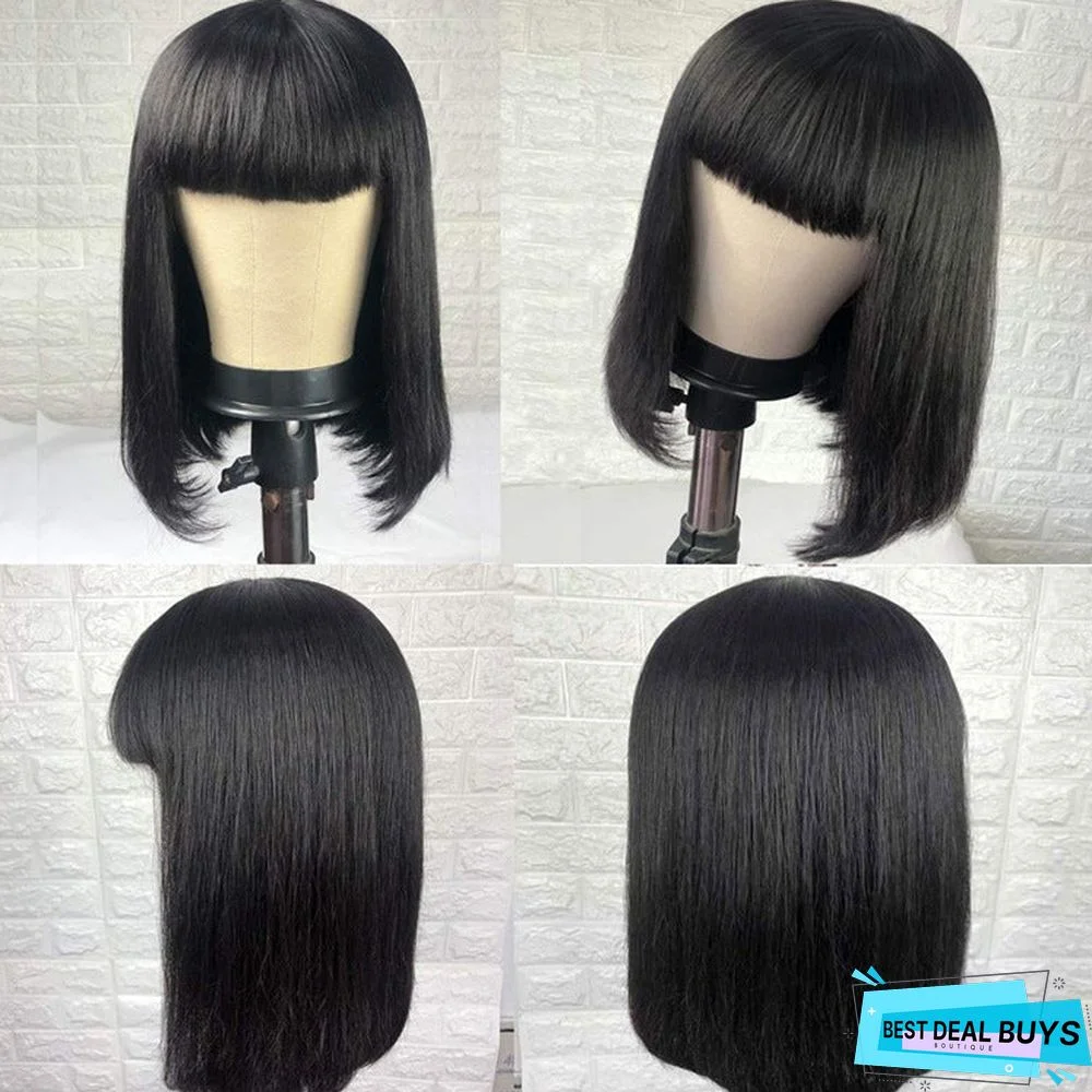 Human Hair Wig with Real Hair Bobo Hair Wig Natural