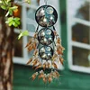 Diamond Painting Wolf Feather Wind Chime Hanging Pendant for Home Window Decor