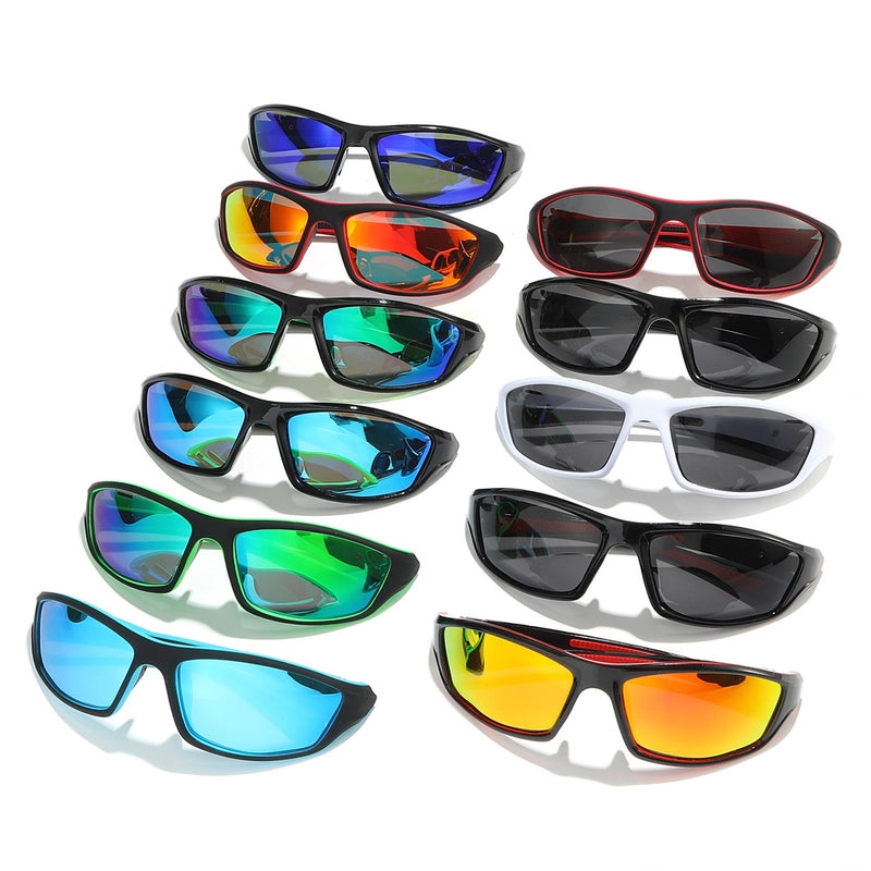 Casual Color Block Tac Biker Full Frame Men's Sunglasses