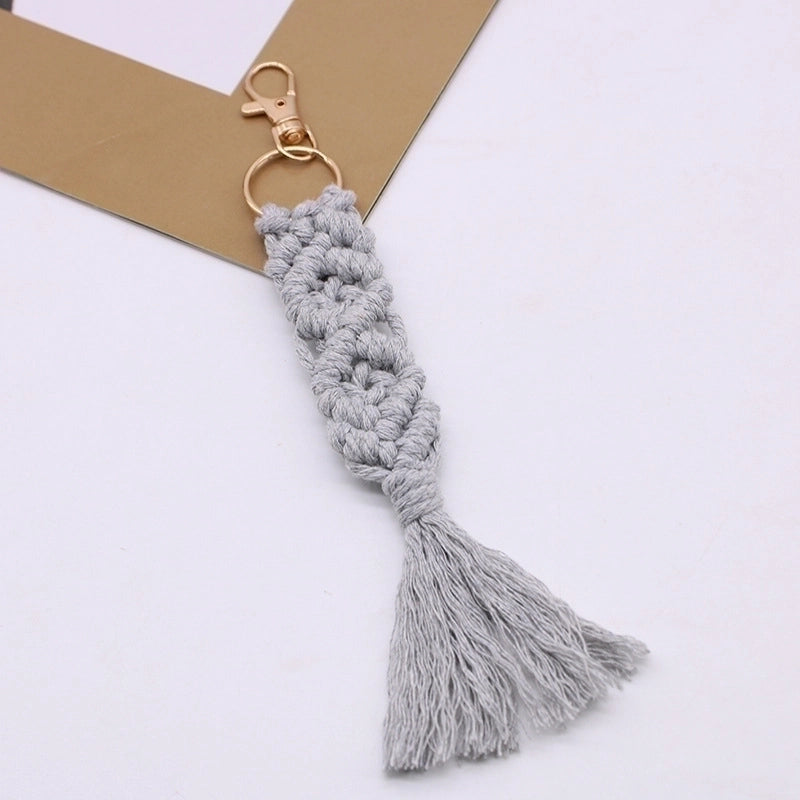 Minimalist Solid Color Cotton Rope Unisex Bag Pendant