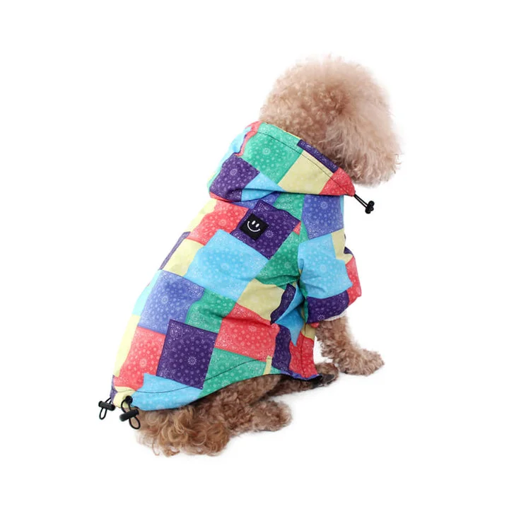 Stylish Color Block Dog Raincoat