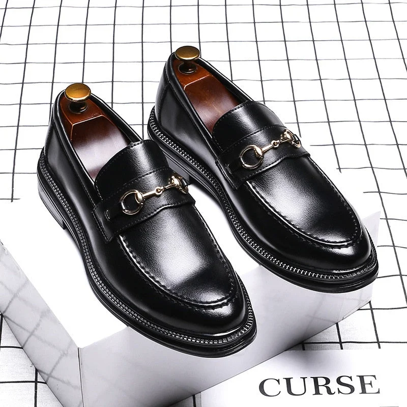 New Fashion Men Black Business Formal Dress Shoes Loafers Men Wedding Shoes Leather Oxfords Pointed Toe Shoes