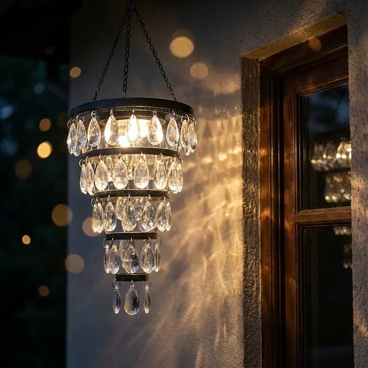 🔥Solar Hanging Crystal Chandelier