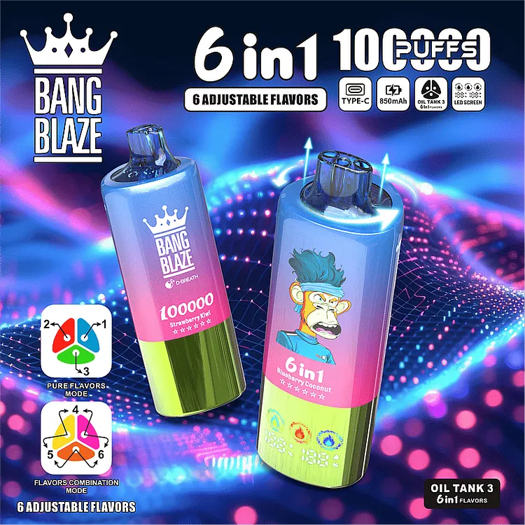 (New product promotion)Bang Blaze 100k Puffs 6 in 1 Flavors  mysite www.vapeshoppromax.com