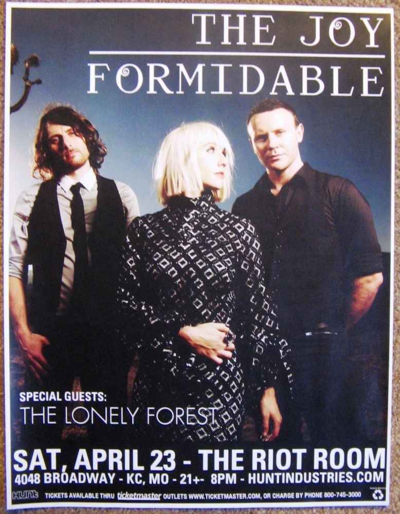 JOY FORMIDABLE 2011 Gig POSTER Kansas City Missouri Concert