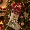 DIY Diamond Painting Christmas Stockings Hanging Ornaments Large Capacity Xmas Socks Pendant Wear Resist Candy Gift Storage Bags for Family Christmas Holiday Party Decoration (Owl)