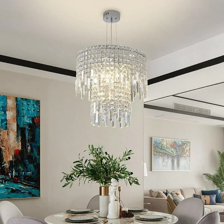 Luxury Crystal Chrome Plated Chandelier Vjlight