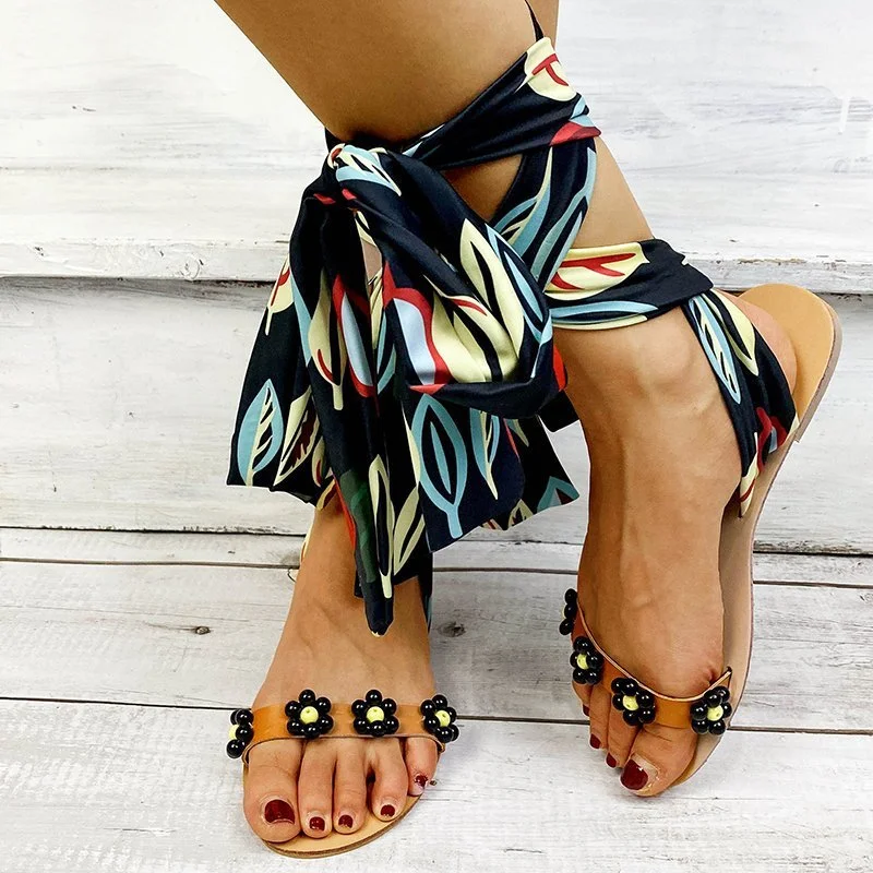 Sunflower Bandage Flat Sandals