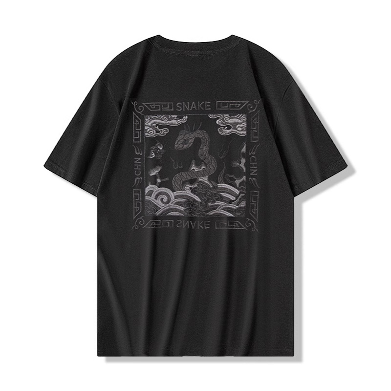 Embroidered Snake Art T-shirt