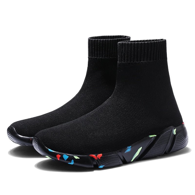 Sneakers For Women Vulcanized Shoes Female Socks Shoes Trainers Women Slip-on Stretch Platform Shoes Black Sneaker Femme