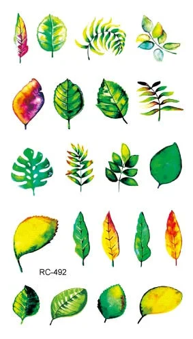 52 Kinds Watercolor Flora Lavender Waterproof Fake Tattoos Temporary Women Arm Chest Ankle Stickers Floral Body Art Tatto Flower