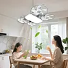 Screw in Ceiling Fan with Light with 3 Adjustable Color Modes Drone Inspired Led Ceiling Fan Light with Extension Rod & Remote Control for Bedroom Living Room Office