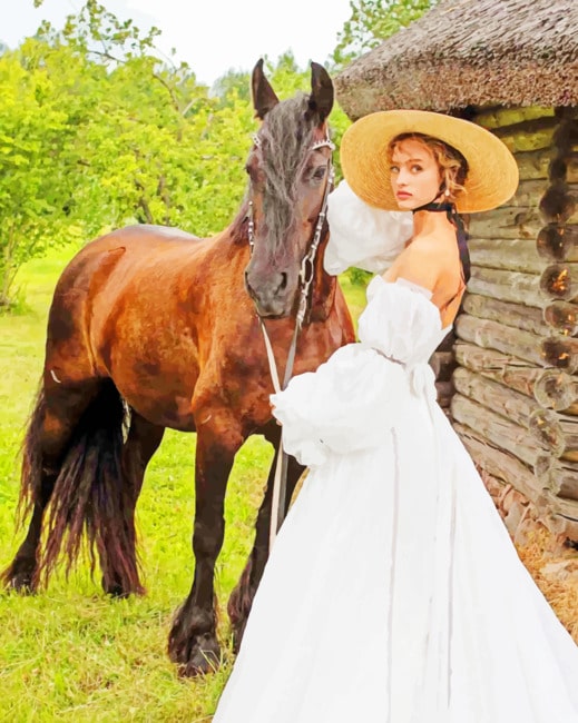 

Bride With Horse – Paint By Numbers - 40*50CM, 501 Original
