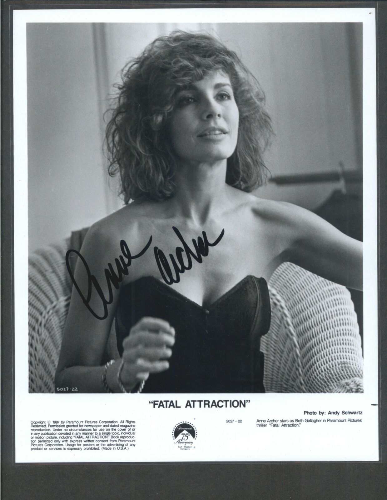 Anne Archer - Signed Autograph Movie Still - Fatal Attraction