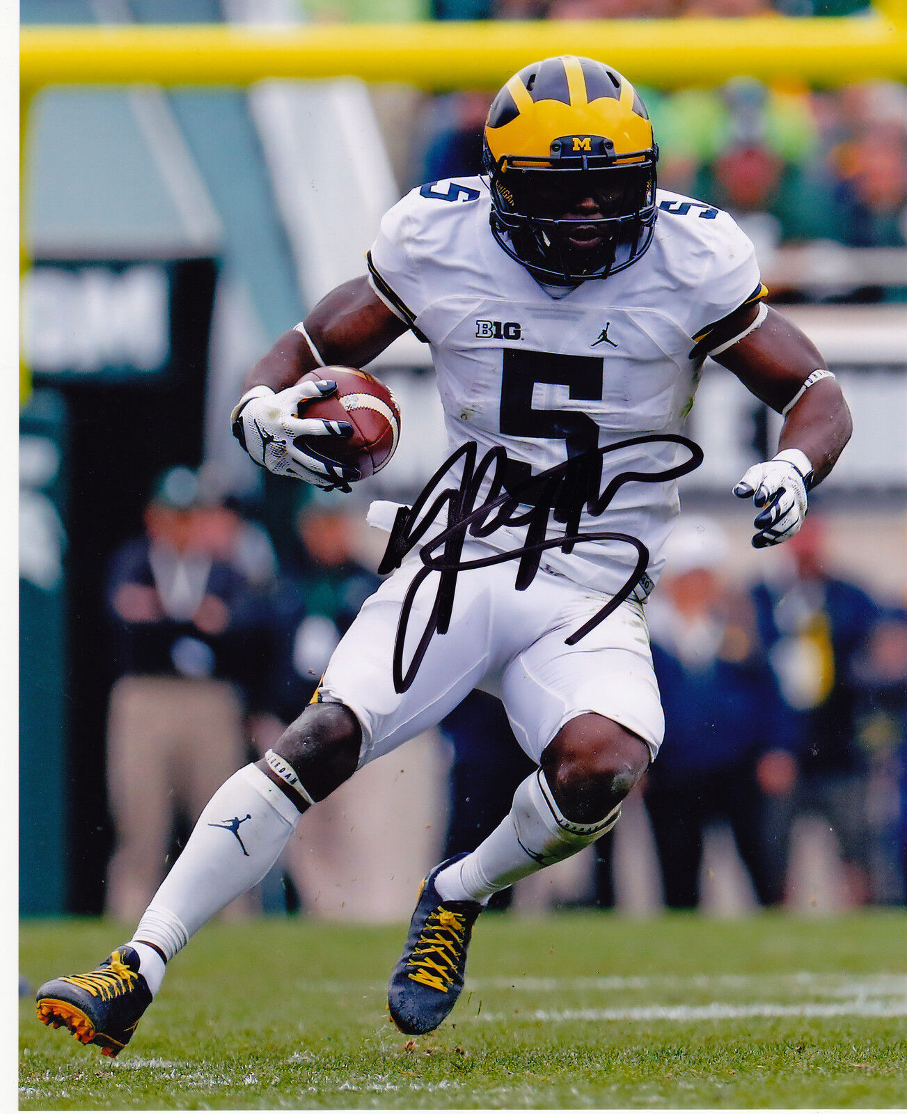 JABRILL PEPPERS MICHIGAN WOLVERINES ACTION SIGNED 8x10