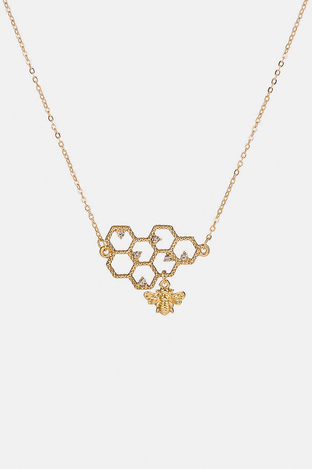 FashionV-FashionV Honeycomb Diamond Necklace