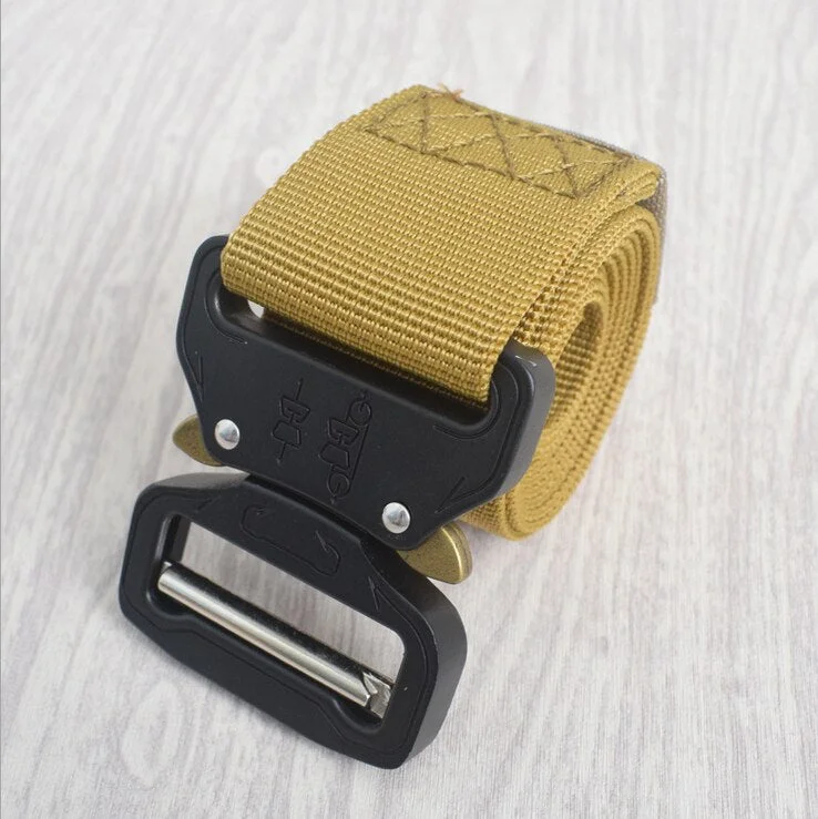 New Men's Nylon Outdoor Tactical Belts Military Waist Belt with Metal Buckle Adjustable Heavy Duty Training Waist Belt