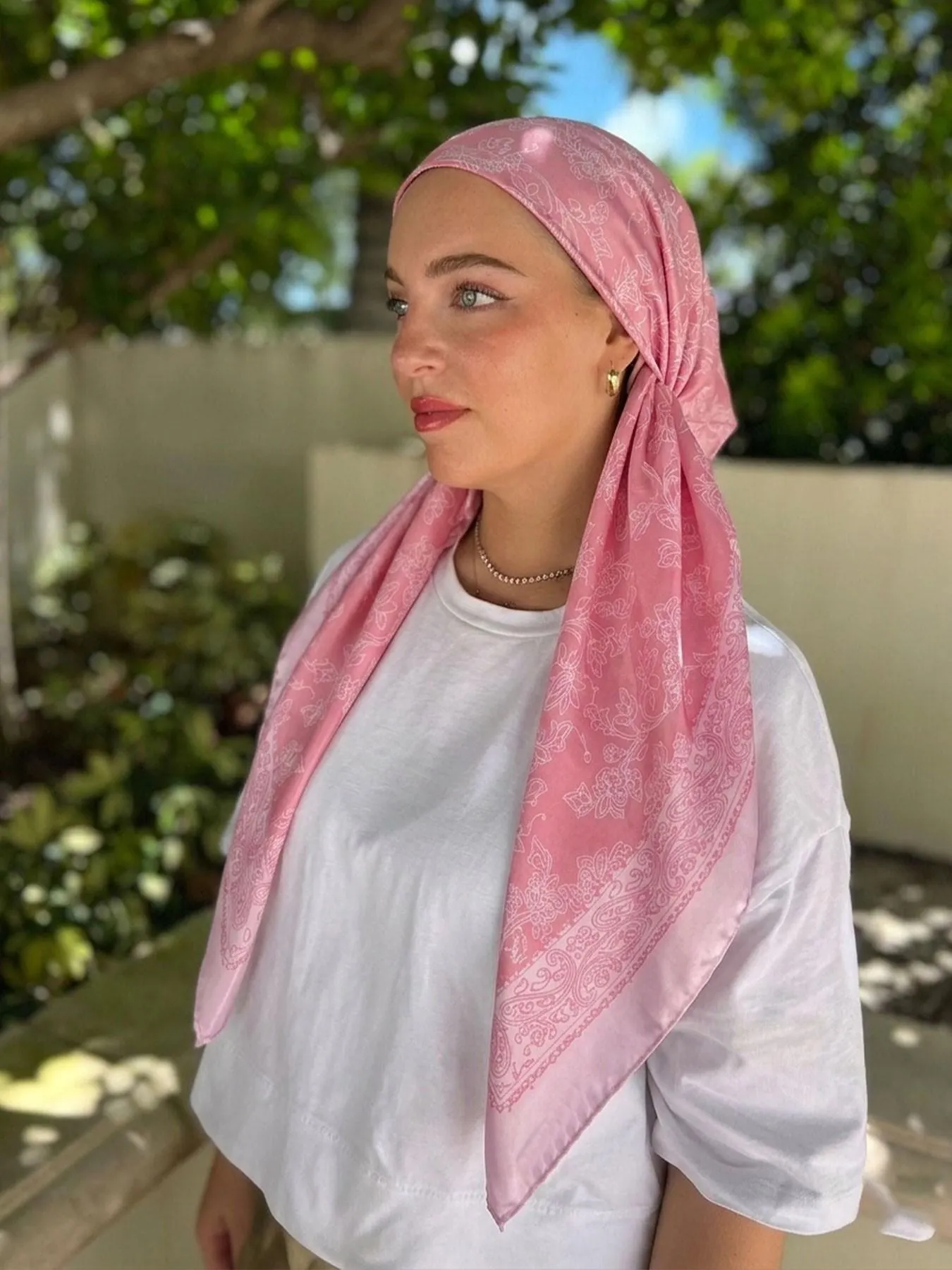 Women's Square Hijab Scarf, Color Block Print Turban, Chemotherapy Sleep Cap, Elastic Head Wrap, Daily Wear, Muslim Accessories Women's Square Hijab Scarf, Color Block Print Turban, Chemotherapy Sleep Cap, Elastic Head Wrap, Daily Wear, Muslim Accessories