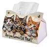 (24cm)Diamond Art Tissue Box Cover DIY PU Desktop Organizer Large(Cat)