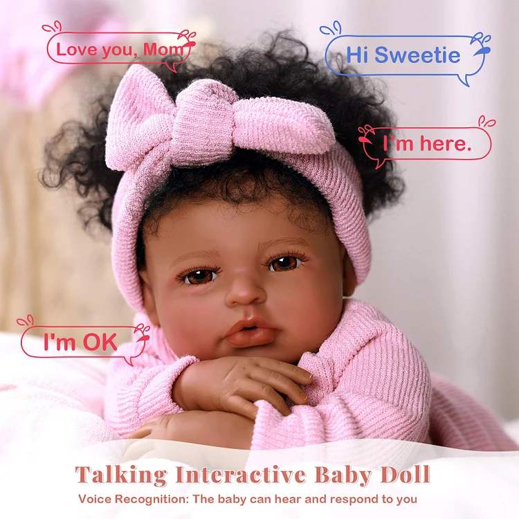Babeside Quiet Reborn Baby Laney 20'' African American Older Girl Healing of the Heart with Heartbeat Coos and Breath