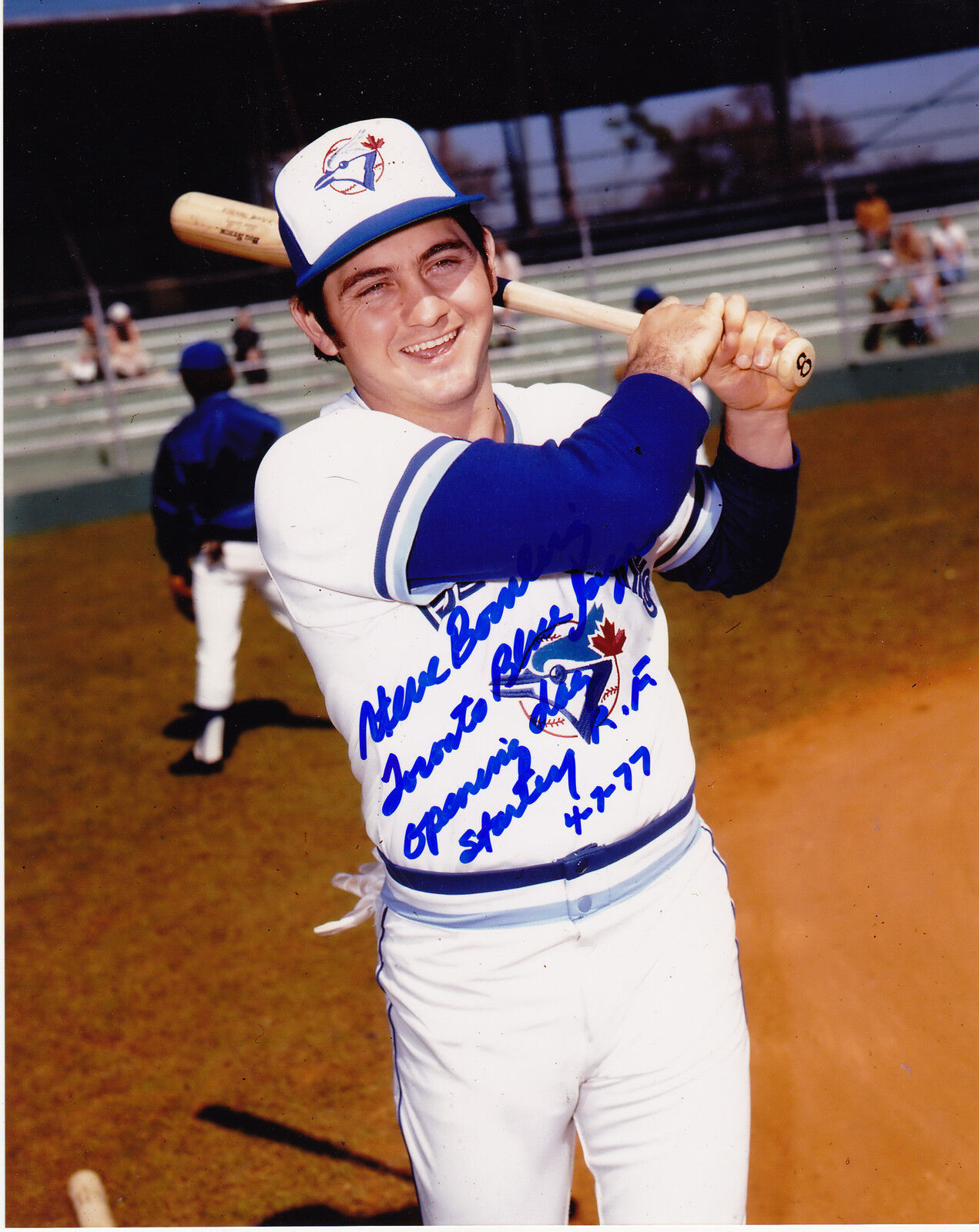 STEVE BOWLING TORONTO BLUE JAYS OPENING DAY STARTING RF 4-7-77 SIGNED 8x10