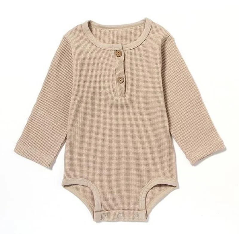 Spring Autumn Newborn Baby Girl Rompers Baby Girl Long Sleeve Pure Color Rompers Baby Boy Girl Rompers Clothes