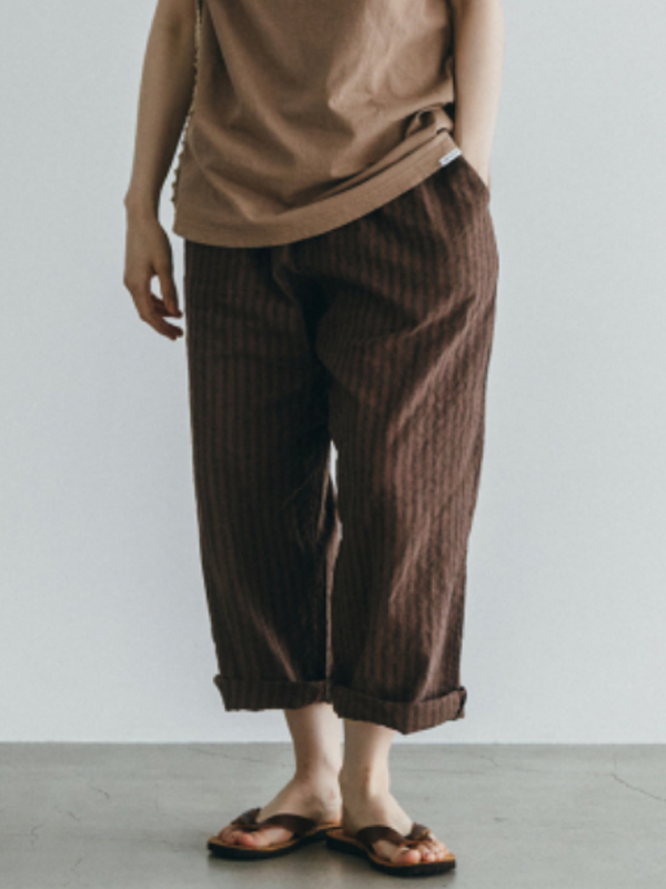 Cotton And Linen Loose Striped Women's Pants tjj Shicloths