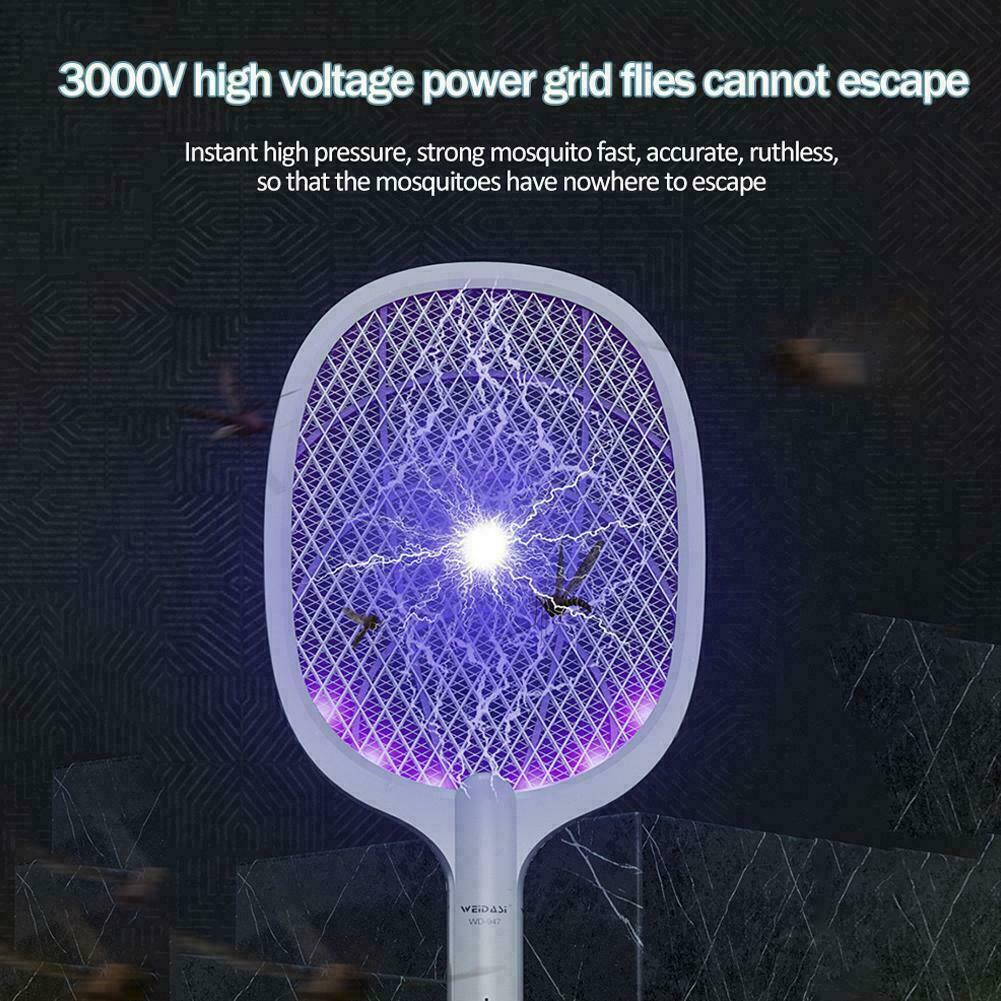 Image 5 - USB Mosquito Swatter Rechargeable Electric Flies Insect Racket Bug Killer Q8E9