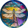 Diamond Painting-DIY Full Round Drill Stained Glass Dragonfly