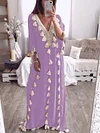 Plus Size Tasseled Batwing Sleeves Maxi Dress