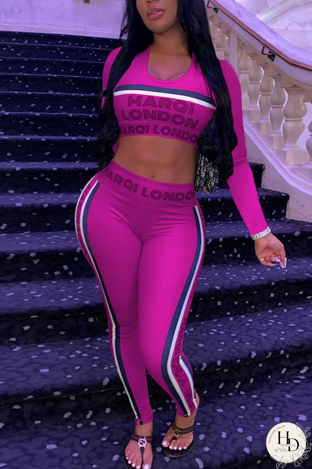 Pink Work Daily Solid V Neck Long Sleeve Two Pieces