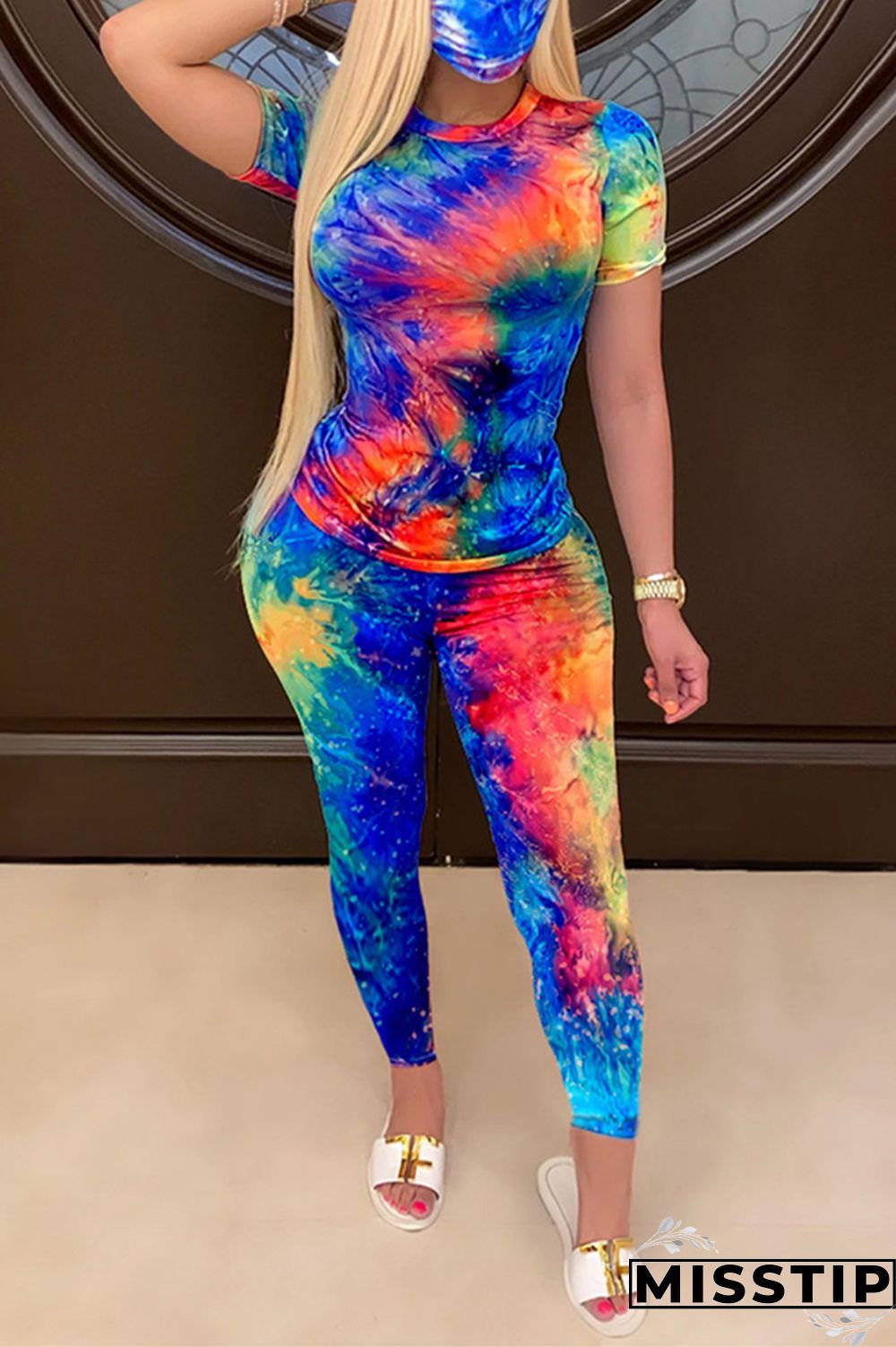 BlueRose Fashion Casual Printed T-shirt Trousers Set
